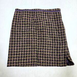 True Meaning Tweed Skirt Womens 10 Multicolor‎ Plaid Boucle Mini SA4155 7802